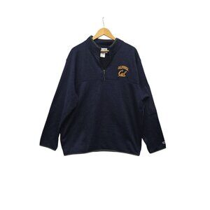 Cal Berkeley By Champion Blue 1/4 Zip Pullover Sweater Men's Size XL
